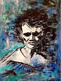 A man asleep 50x65